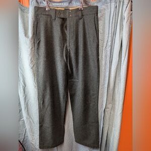 Gray Dark Gray Wool Trousers